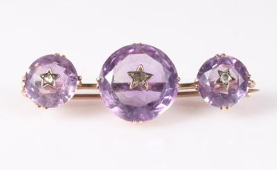 Amethyst Diamant Stabbrosche - Jewellery and watches
