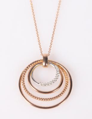 Brillant Anhänger "Kreise" an Halskette (2) - Jewellery and watches