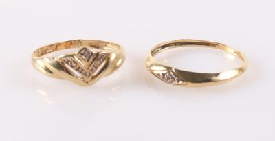 2 Diamant Damenringe - Jewellery and watches