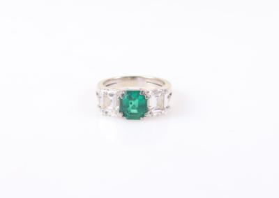 Smaragd Diamant Damenring - Klenoty a Hodinky