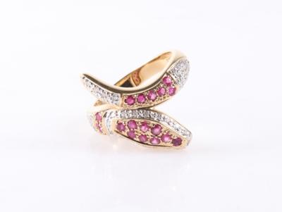 Diamant Rubin Damenring "Schlange" - Jewellery and watches
