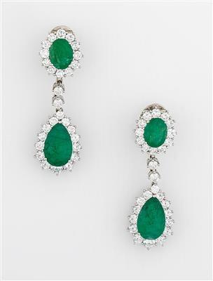 Brillant Smaragd Ohrclipsgehänge - Jewellery