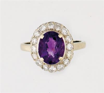 Amethyst Brillant Damenring - Schmuck