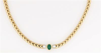 Smaragd Brillant Collier - Klenoty