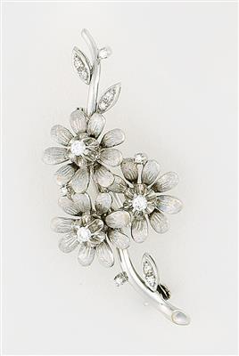 Brillant Diamant Blütenbrosche - Schmuck