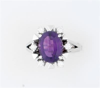 Amethyst Brillant Damenring - Klenoty