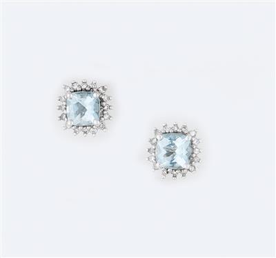 Aquamarin Diamant Ohrstecker - Schmuck und Uhren