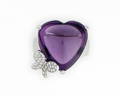 Brillant Amethyst Damenring - Schmuck und Uhren