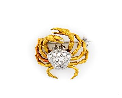 Diamant Brosche "Krabbe" - Schmuck und Uhren