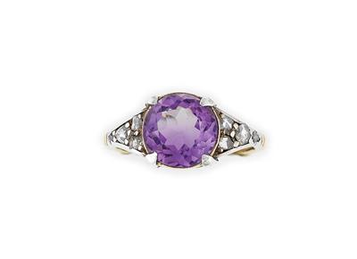 Amethyst Diamant Damenring - Klenoty a náramkové