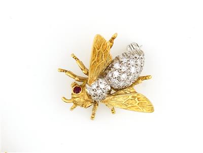 Diamant Rubin Brosche "Fliege" - Gioielli e orologi