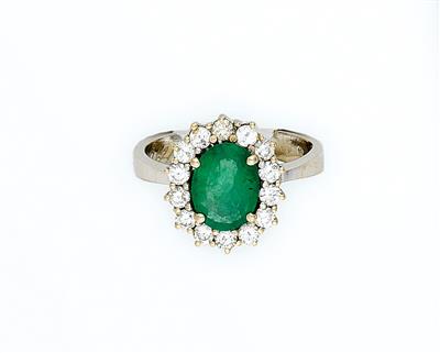 Smaragd Brillant Damenring - Klenoty a náramkové