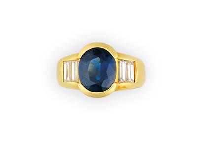 Saphir Diamant Ring - Schmuck und Uhren