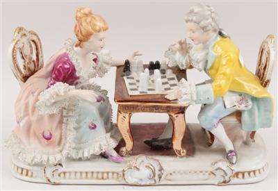2 Schachspieler, - Antiquitäten & Bilder