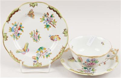 6 Teetassen mit Untertassen, 7 Dessertteller, - Antiquitäten & Bilder <br>(Schwerpunkt: Aquarelle des 19. Jahrhunderts)