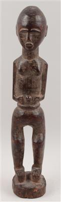 Akan-Völker (Aschanti, Agni u. a.), Ghana, Elfenbeinküste: Stehende Figur aus Holz, - Starožitnosti, Obrazy