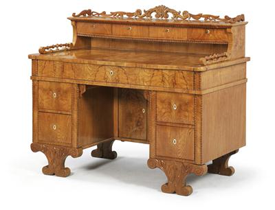 Spätbiedermeier Schreibtisch, - Saisoneröffnungsauktion Antiquitäten & Bilder