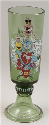 Wappen-Pokal, antik grünes Glas, - Starožitnosti, Obrazy