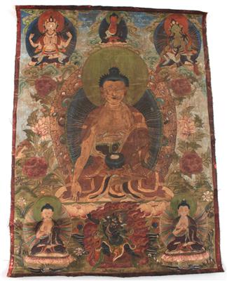 Nepal, Tibet: Ein sakrales Thangka-Rollbild. - Starožitnosti, Obrazy