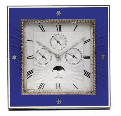 "Cartier" Art Deco Tischuhr mit Vollkalender - Antiquitäten - Möbel, Skulpturen, Uhren