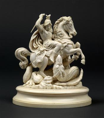 Saint George as the dragon slayer, - Works of Art (Furniture, Sculpture)