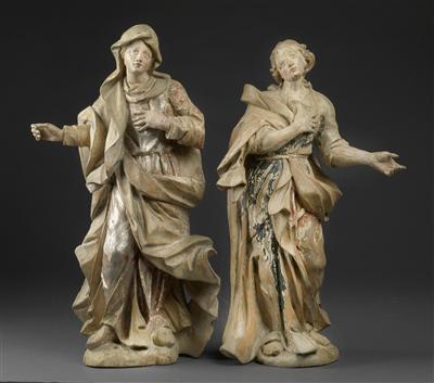 Hl. Maria und Johannes, - Antiquitäten - Möbel, Skulpturen, Uhren