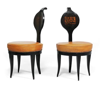 Pair of early Biedermeier chairs, - Works of Art (Furniture, Sculpture)