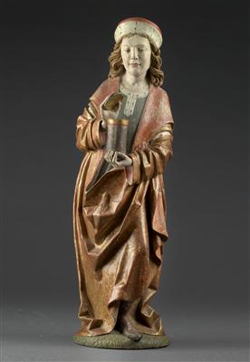 Spätgotischer Hl. Damian, - Antiquitäten - Möbel, Skulpturen, Uhren