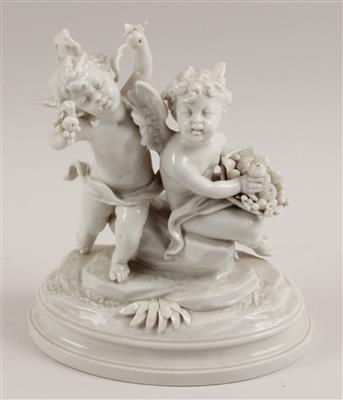 2 Putti mit Früchten, - Starožitnosti, Obrazy