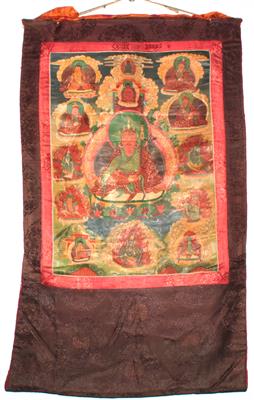 Tibet, Nepal: Ein sakrales Rollbild 'Thangka': Den Missionar und Religions-Gründer Padmasambhava darstellend. - Antiquariato e Dipinti