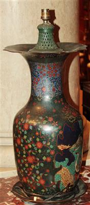 Cloisonné-Tischlampenfuß, - Saisonabschluß-Auktion<br>Bilder Varia und Antiquitäten