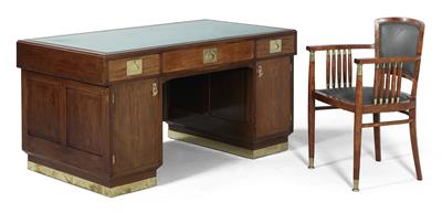 Jugendstil Schreibtisch, - Saisonabschluß-Auktion<br>Bilder Varia und Antiquitäten