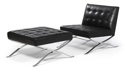 Lounge Sessel mit passendem Fußschemel, - Summer-auction