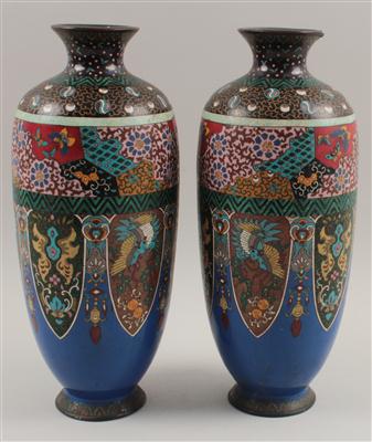 1 Paar Cloisonné-Vasen, - Summer-auction