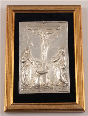 Relief mit Kreuzigungsszene, - Antiques and Paintings