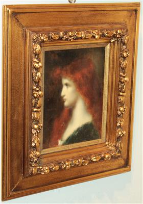 J. J. Henner Umkreis /Circle (1829-1905) Frau mit roten Haaren, - Antiquariato e Dipinti