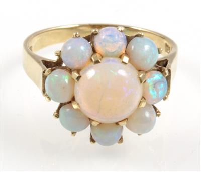 Ring mit Opalen, - Antiquitäten & Bilder