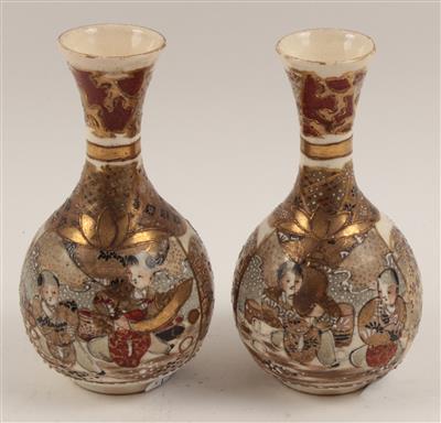 1 Paar Satsuma-Vasen, - Antiquitäten & Bilder