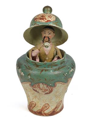 Carillon "Tee trinkender Mandarin in chinesischer Vase" (uomo che beve il té in un vaso cinese) - Oggetti d'arte (mobili, sculture)