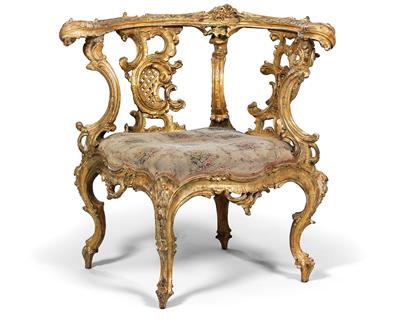 Outstanding and extremely rare corner armchair, - Starožitnosti (Nábytek, Socha?ská díla)