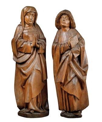 Hl. Maria und Johannes, - Antiquitäten (Möbel, Skulpturen)