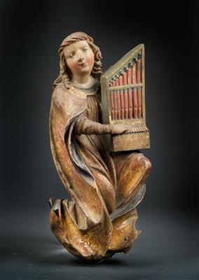 Angelo tardo-gotico con organo, - Oggetti d'arte (mobili, sculture)