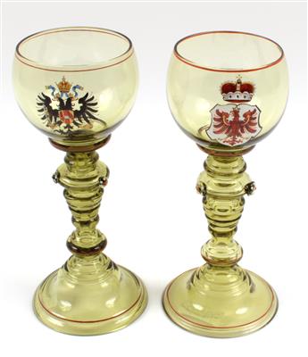 Paar Weinpokale mit Wappen von Österreich und Tirol, - Starožitnosti, Obrazy