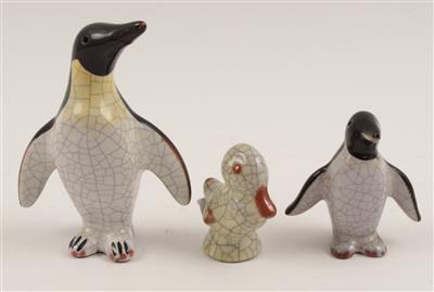 2 Pinguine, 1 Ente, - Antiquitäten & Bilder