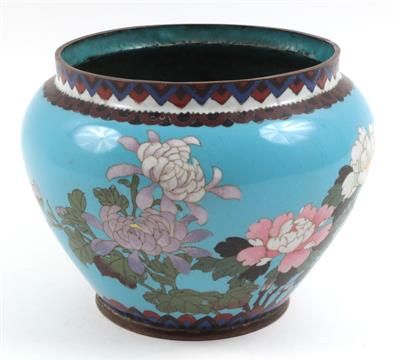 Cloisonné-Blumenübertopf, - Antiquitäten & Bilder