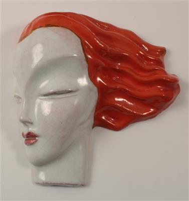 Maria Rahmer(1911-1998), Frauenkopf-Wandmaske, - Antiquitäten & Bilder