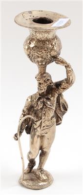 Skulptur eines Herren als Kerzenhalter, - Antiquariato e Dipinti