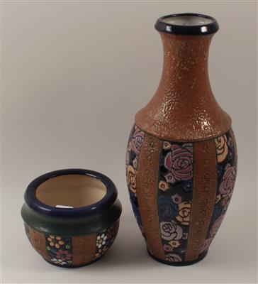 Jugendstil-Vase und Übertopf, - Starožitnosti, Obrazy