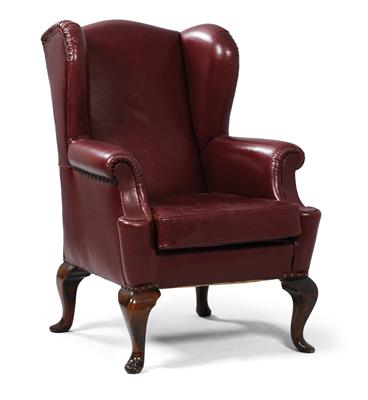 Leder - Ohrenbackenfauteuil, - Antiquariato e Dipinti