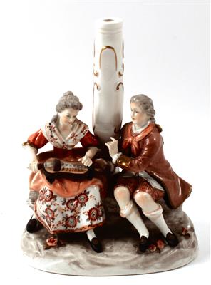 Musizierende Dame und Kavalier-Lampenfuß, - Saisonabschluss-Auktion Bilder Varia, Antiquitäten, Möbel/Design